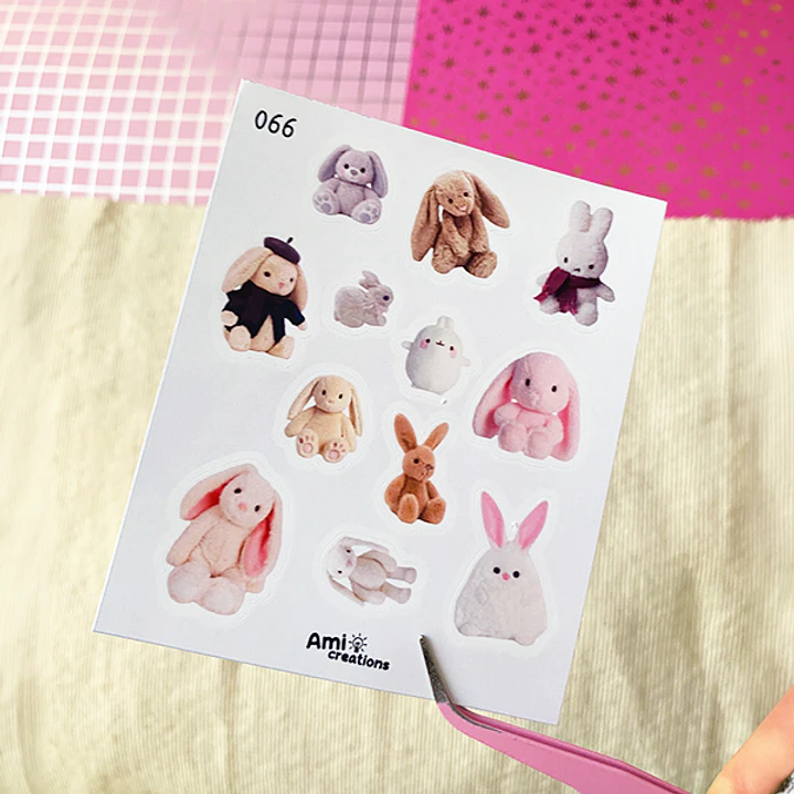 Mini stickers - Conejitos de peluche | 066 1