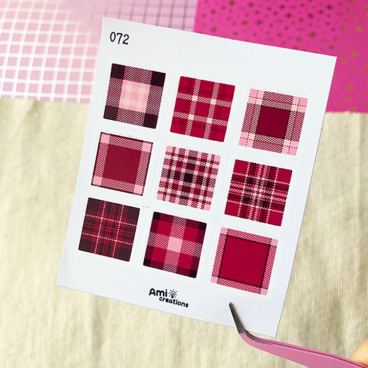 Mini stickers - Cuadrillé Fucsia & Rosado | 072 1