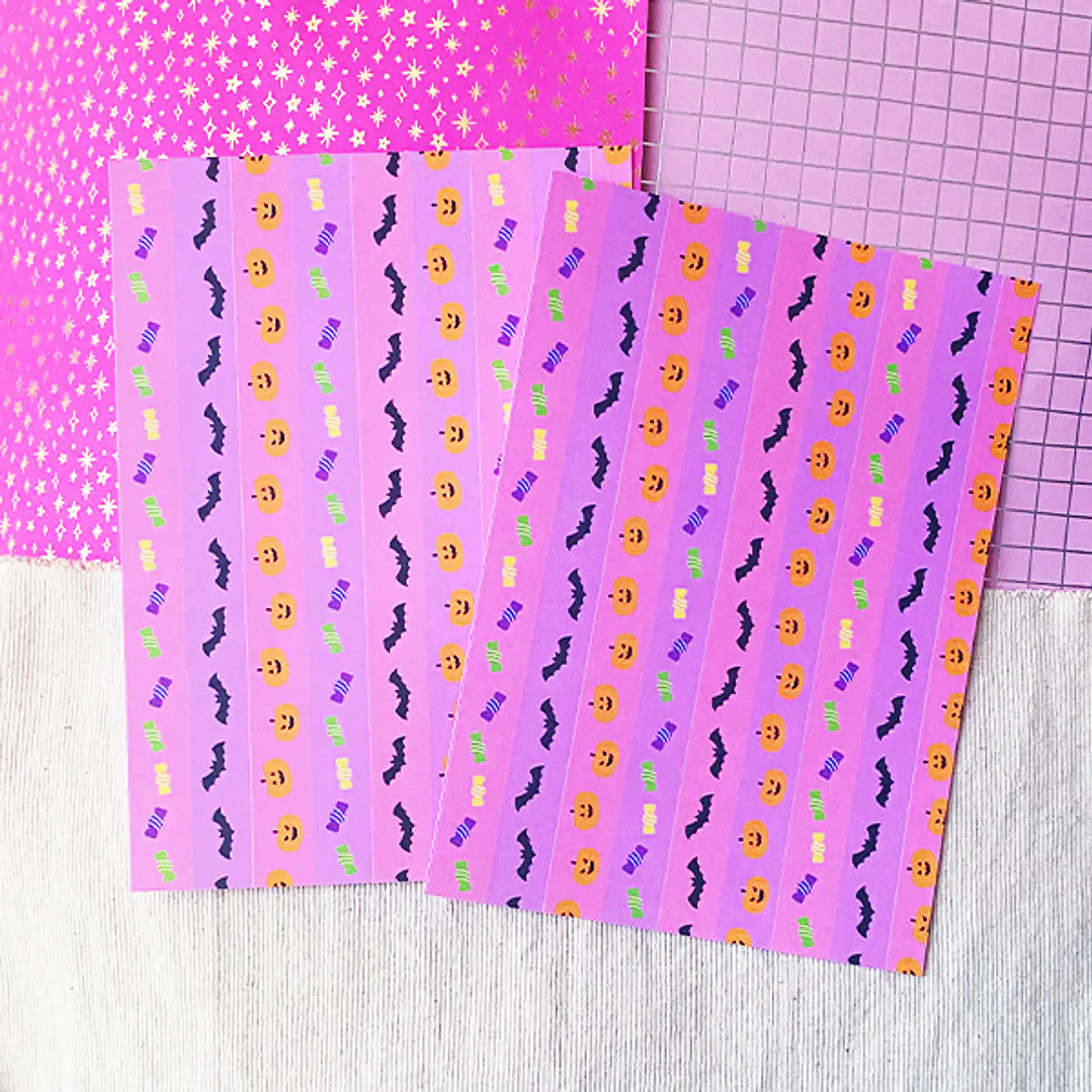 Papel decorativo para journal 15x20 cm | Mix Halloween 5