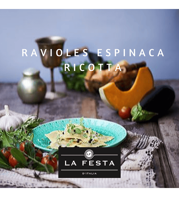Pack 1 K Ravioles (Espinaca Ricotta, Mechada, Zapallo Girasol, Salmón Albahaca) + Salsa 4 personas (Pomodoro, Bolognesa, Alfredo o Pesto)