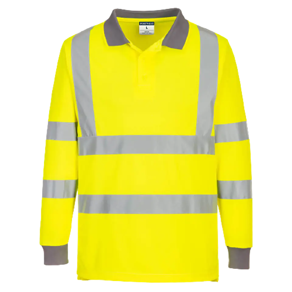 Polo à manches longues haute visibilité et éco-responsable | Portwest 1