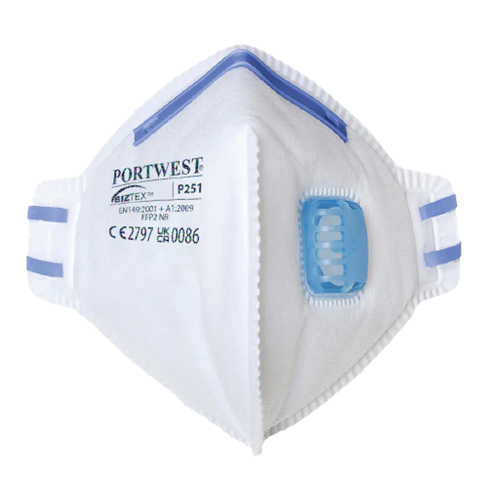 Masque facial pliable avec valve FFP2 1