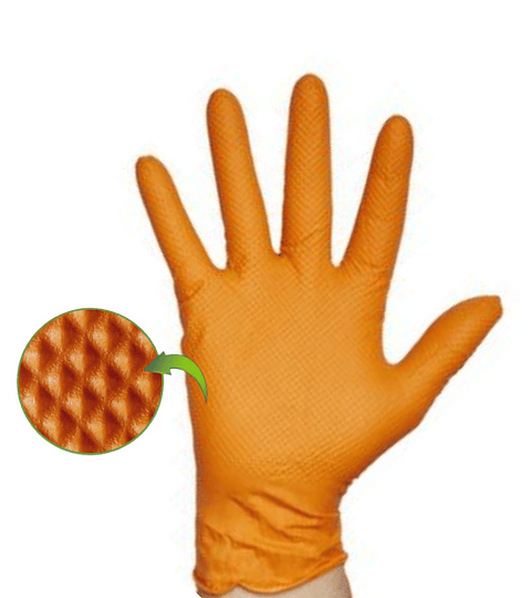 Gants jetables en nitrile G.Touch Grip Orange 8,5 g | Rubberex