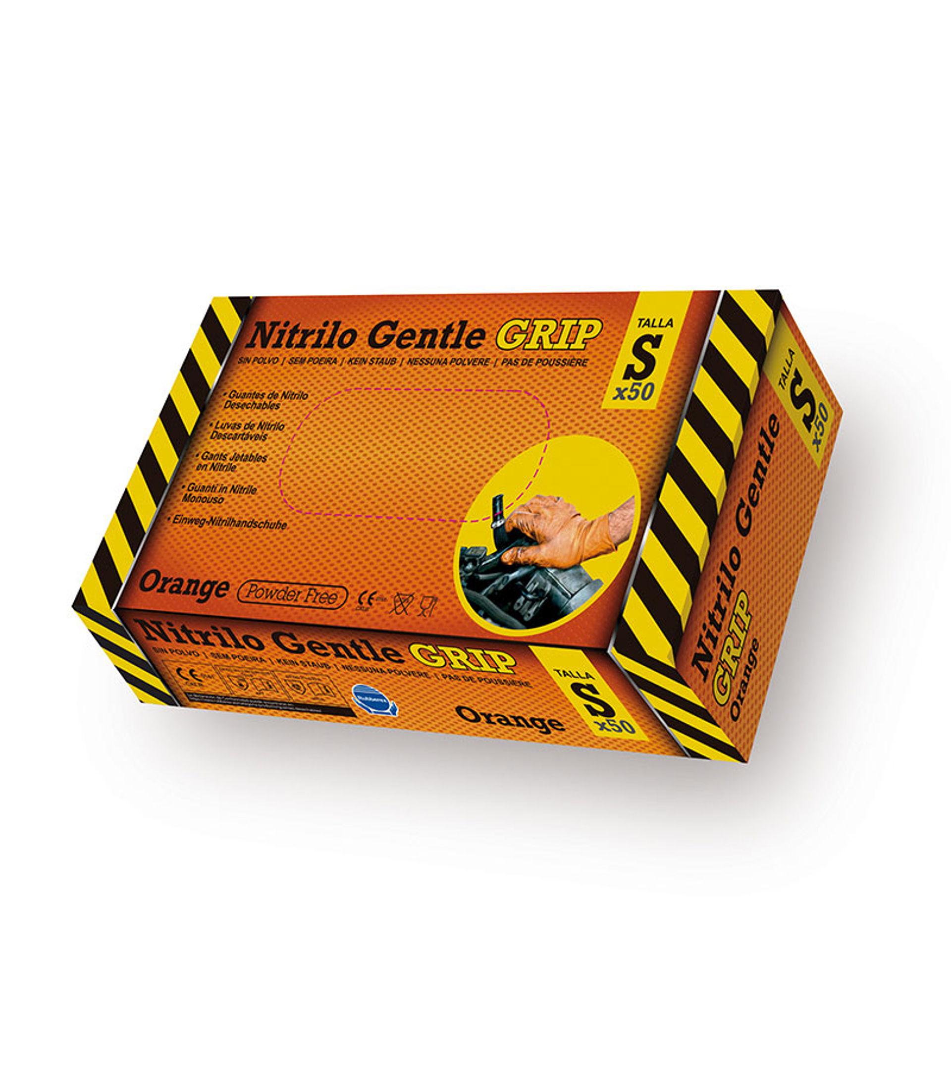 Luvas Descartáveis de Nitrilo G.Touch Grip Laranja 8,5 g | Rubberex 2