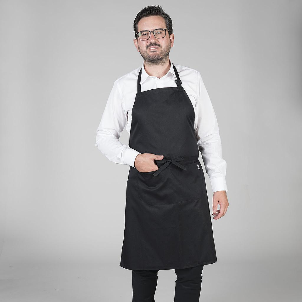 Tablier en sergé avec bavette et poche 90x75cm | GARY'S 1