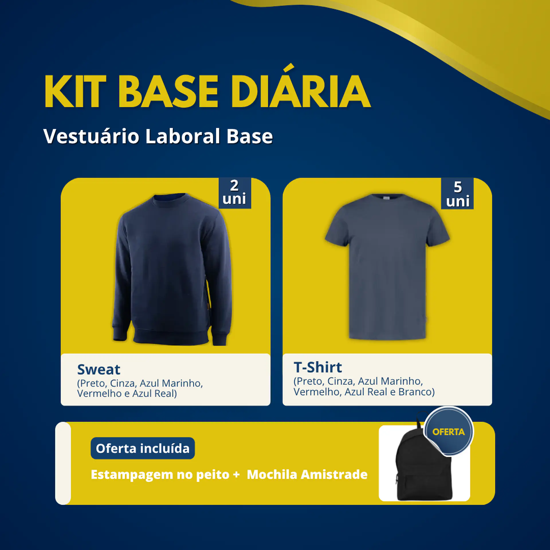 Kit Base Diária | 7 Peças de Vestuário Laboral  1
