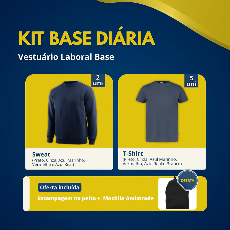 Kit Base Diária | 7 Peças de Vestuário Laboral  1