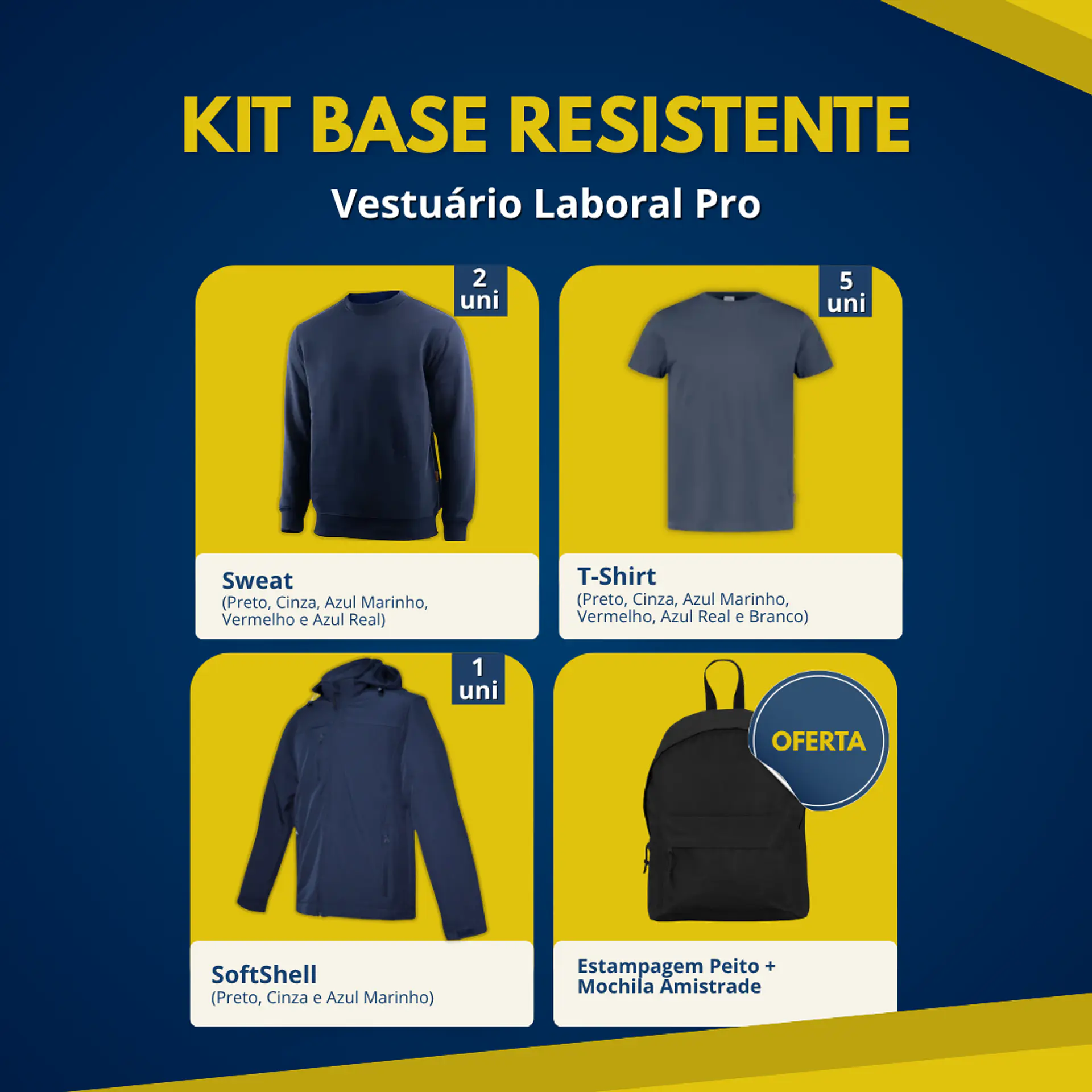 Kit Base Resistente | 8 Peças de Vestuário Laboral 1