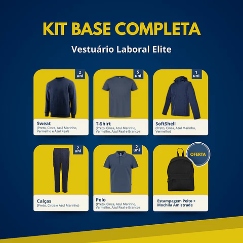Kit Base Completa | 12 Peças de Vestuário Laboral
