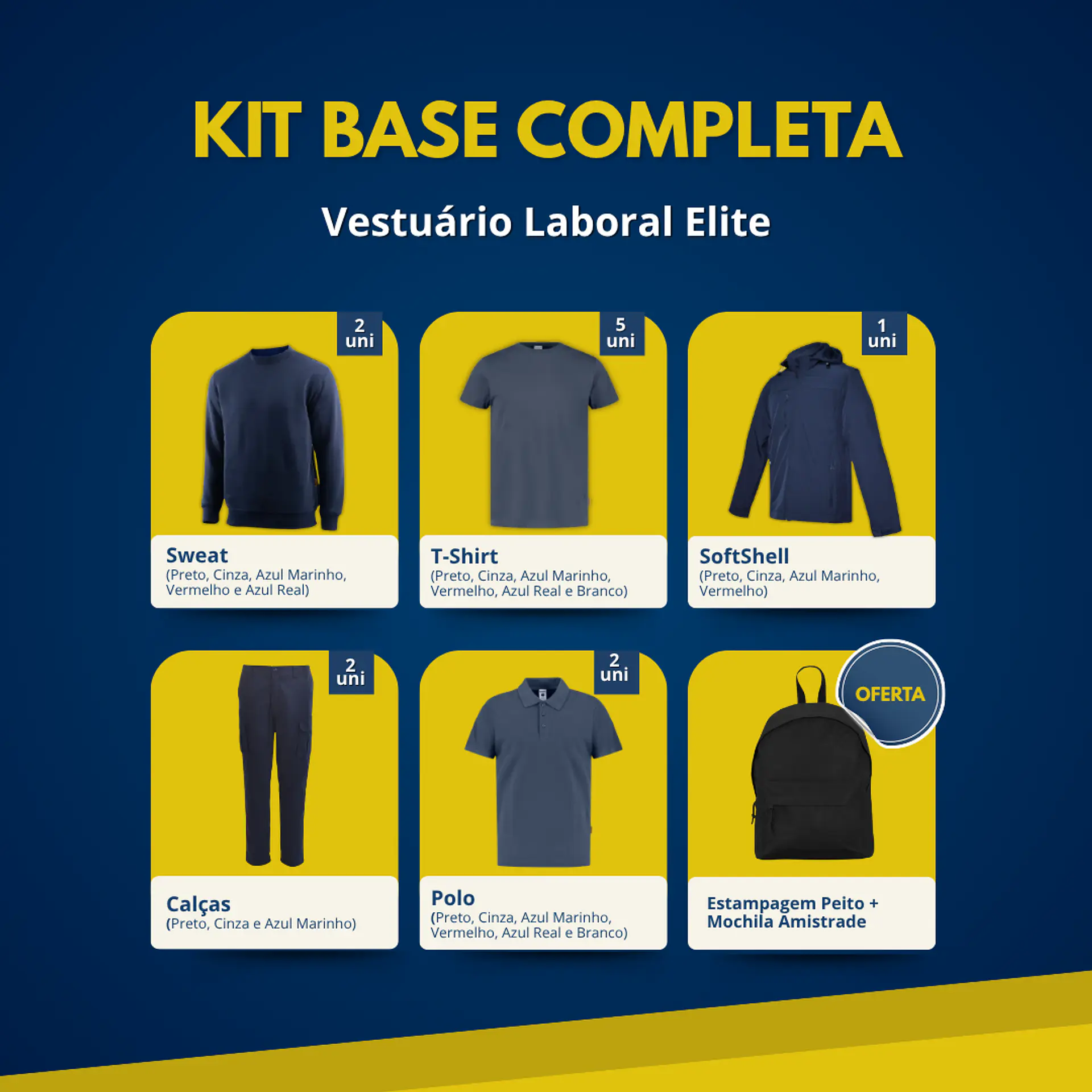 Kit básico completo | 12 piezas de ropa de trabajo 1