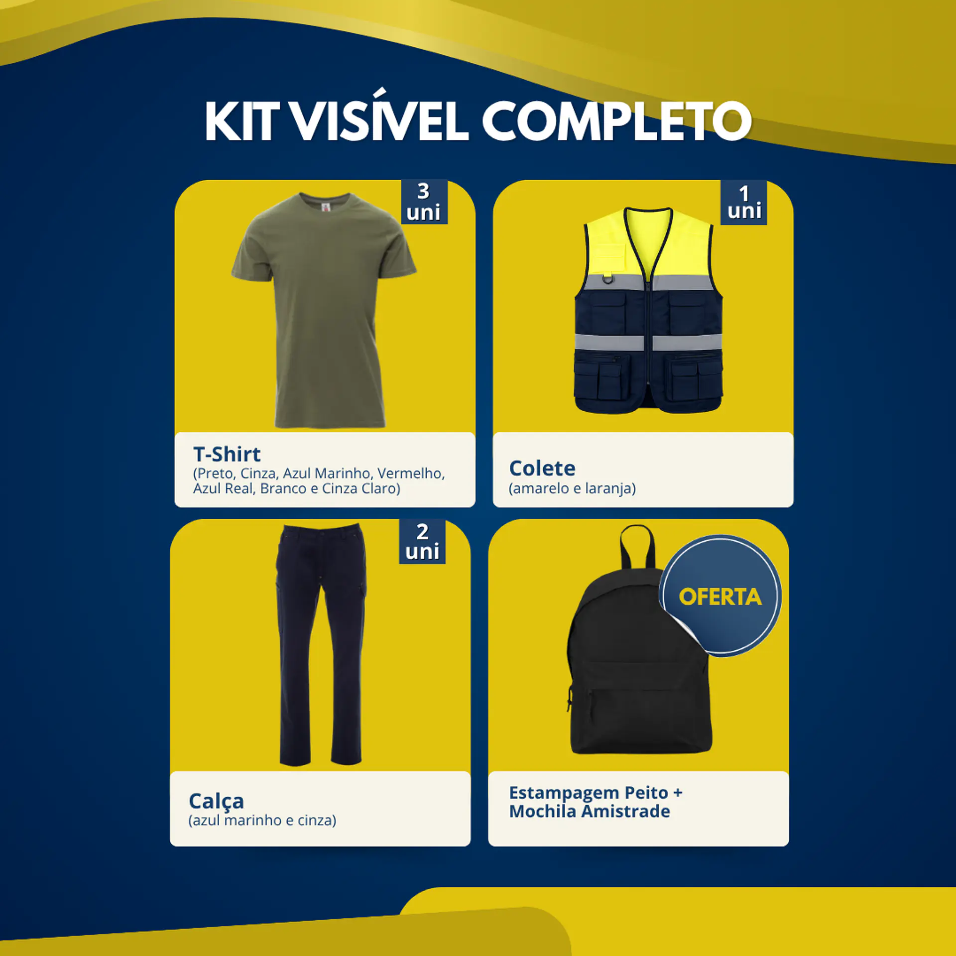 Kit Visível Completo | 6 Peças de Vestuário Laboral 1