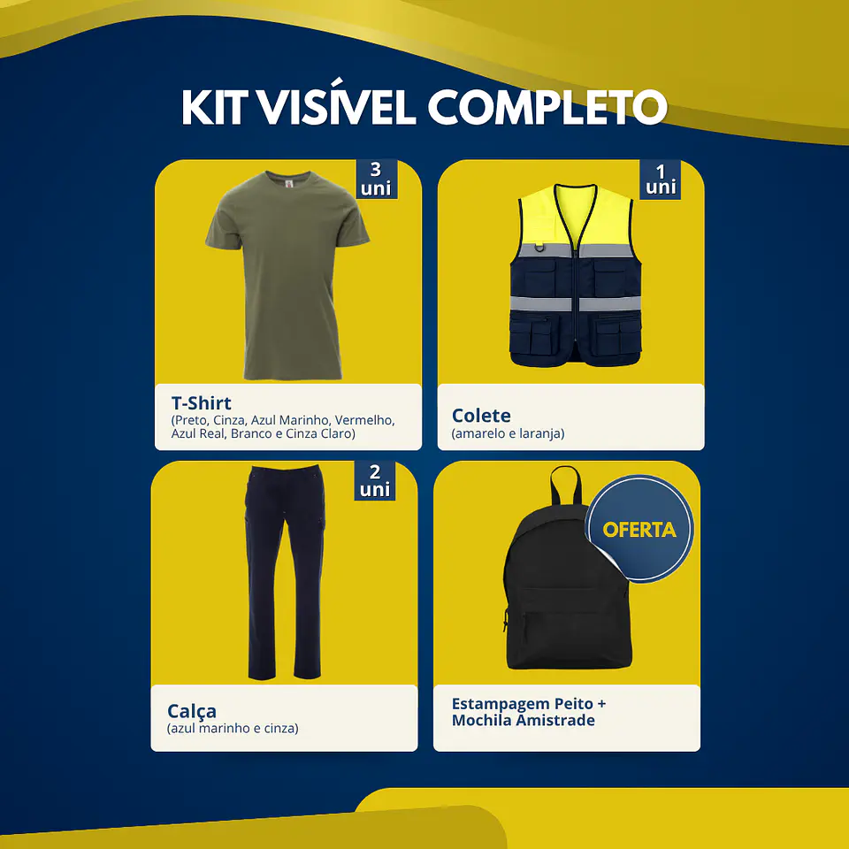 Kit Visível Completo | 6 Peças de Vestuário Laboral 1