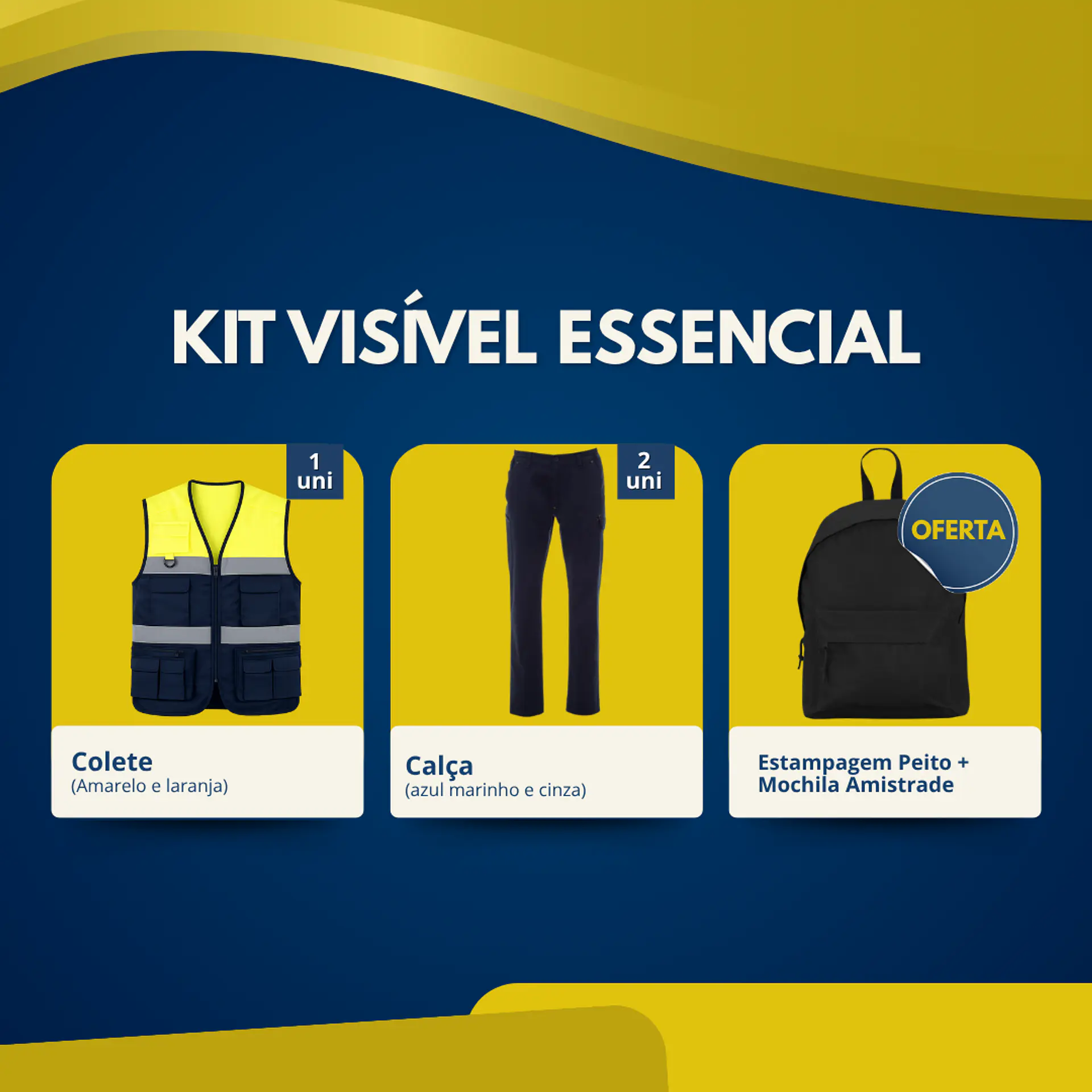 Kit Visível Essencial | 3 Peças de Vestuário Laboral 1