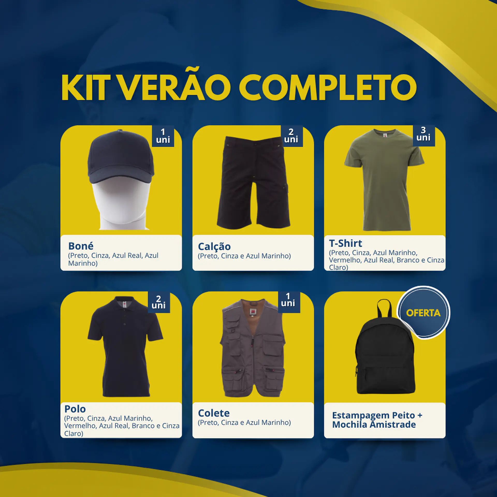 Kit Verão Completo | 9 Peças de Vestuário Laboral 1