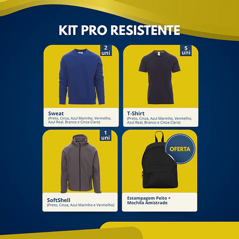 Kit Pro Resistente | 8 Peças de Vestuário Laboral