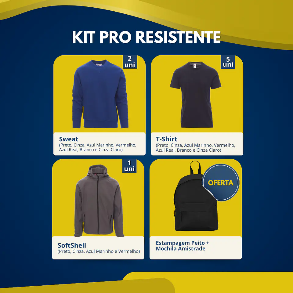 Kit Pro Resistente | 8 Peças de Vestuário Laboral 1