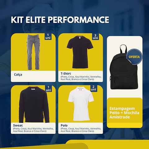 Kit Elite Performance | 7 Peças de Vestuário Laboral