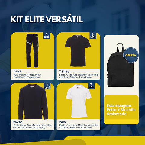 Kit Elite Versátil | 7 Peças de Vestuário Laboral