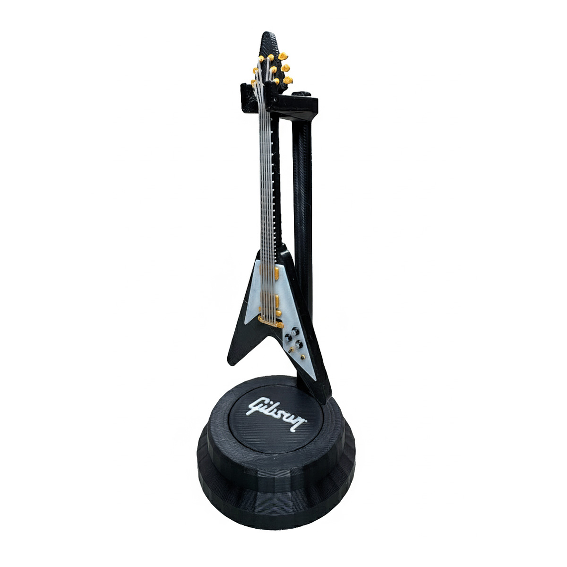 Mini Guitarra Gibson Flying V 1967 Impresa en 3D | Decoración Musical con Atril 2