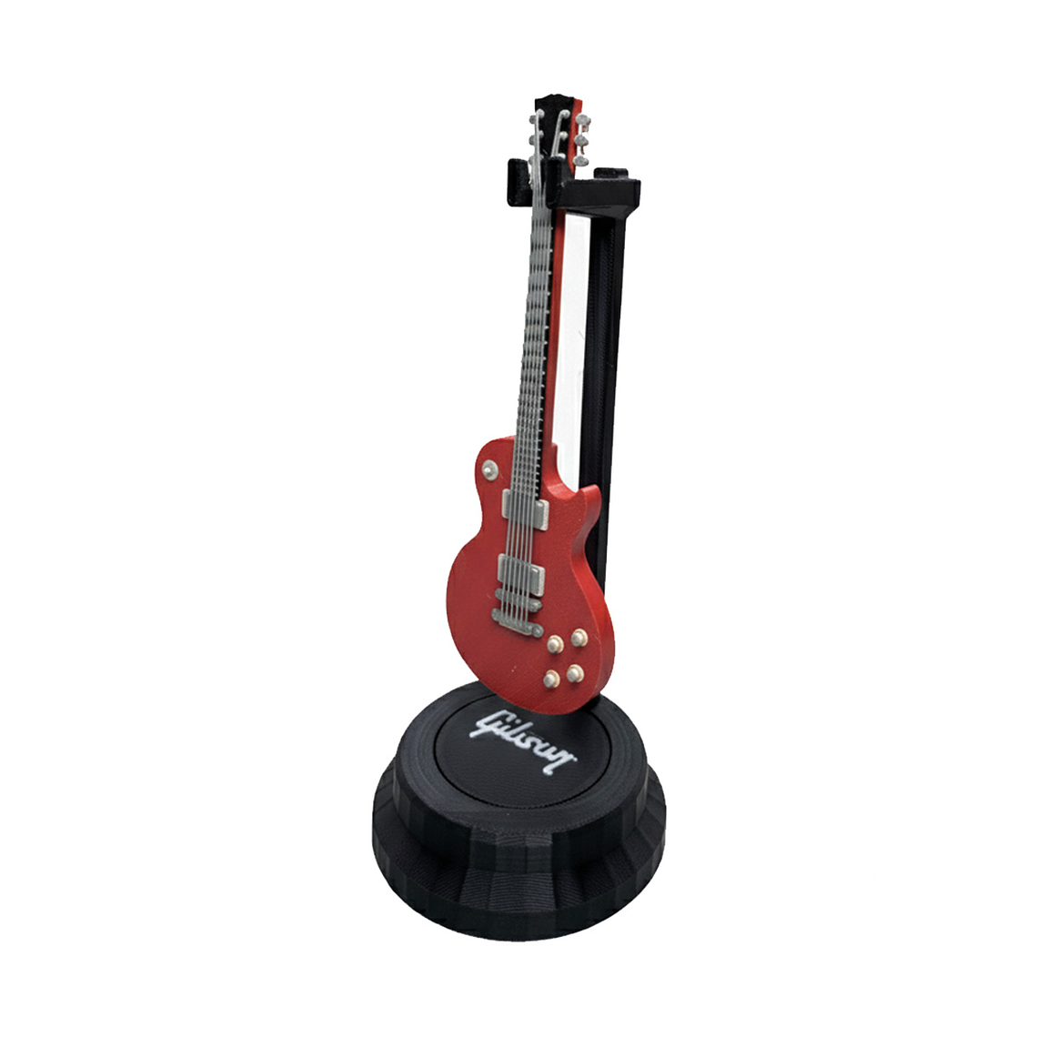 Mini Guitarra Gibson Les Paul Standard Roja Impresa en 3D | Atril Incluido 2
