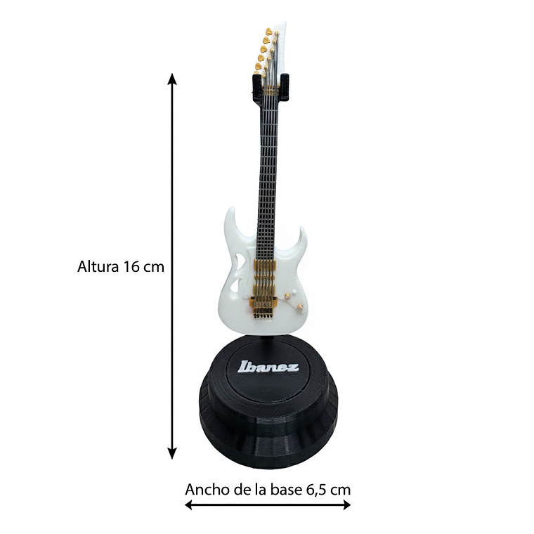 Mini Guitarra Ibanez Pia Steve Vai Signature Impresa en 3D | Decoración para Fans 6