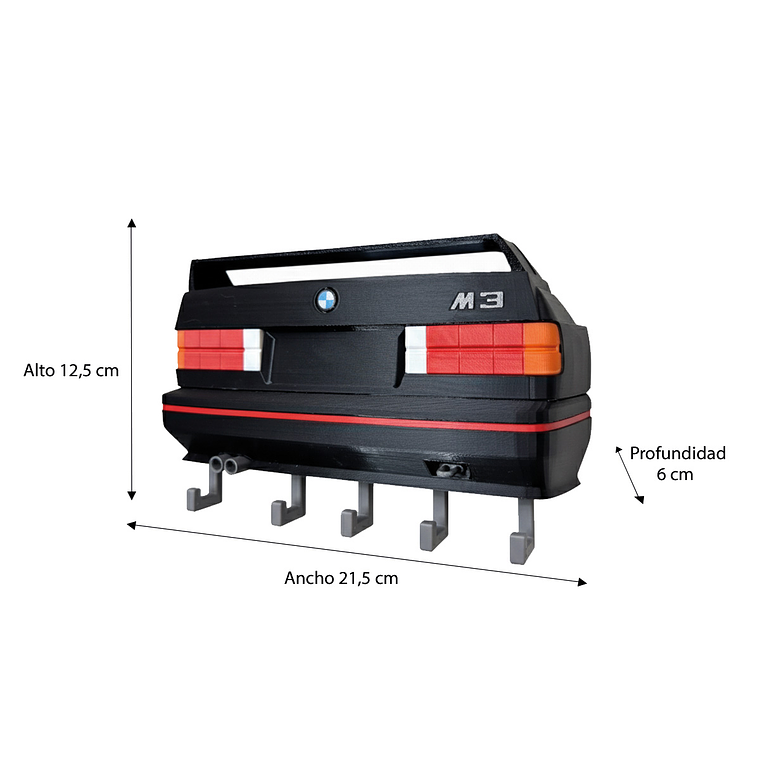 Porta Llaves BMW M3 Impreso en 3D | Decoración Automotriz para Pared 4
