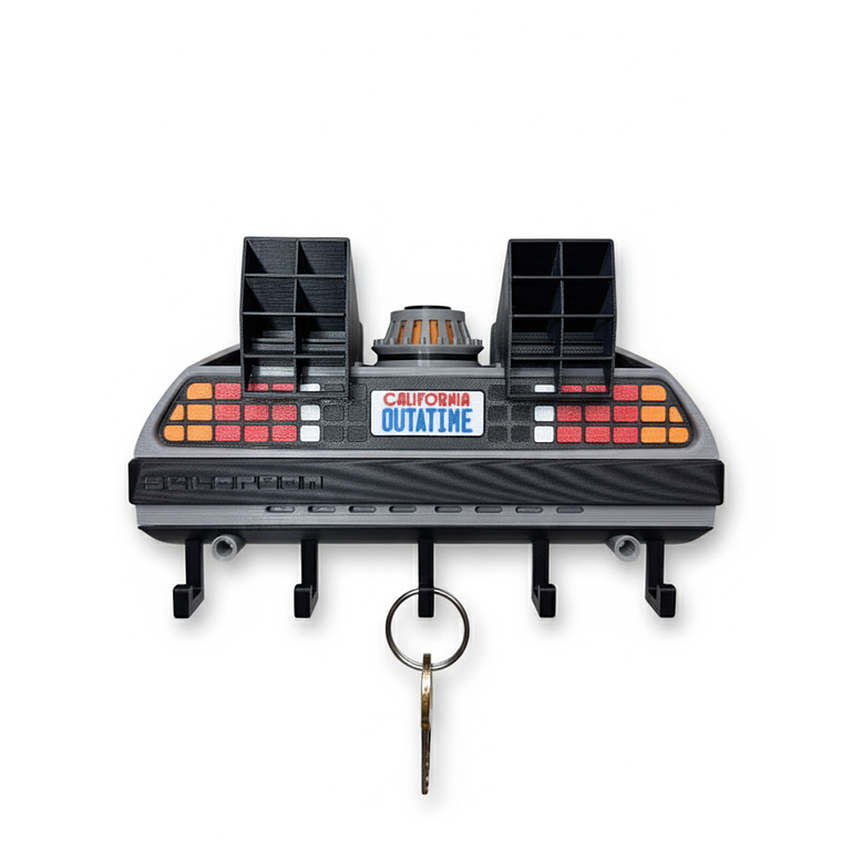 Porta Llaves DeLorean Impreso en 3D | Decoración Retro para Hogar o Oficina 3