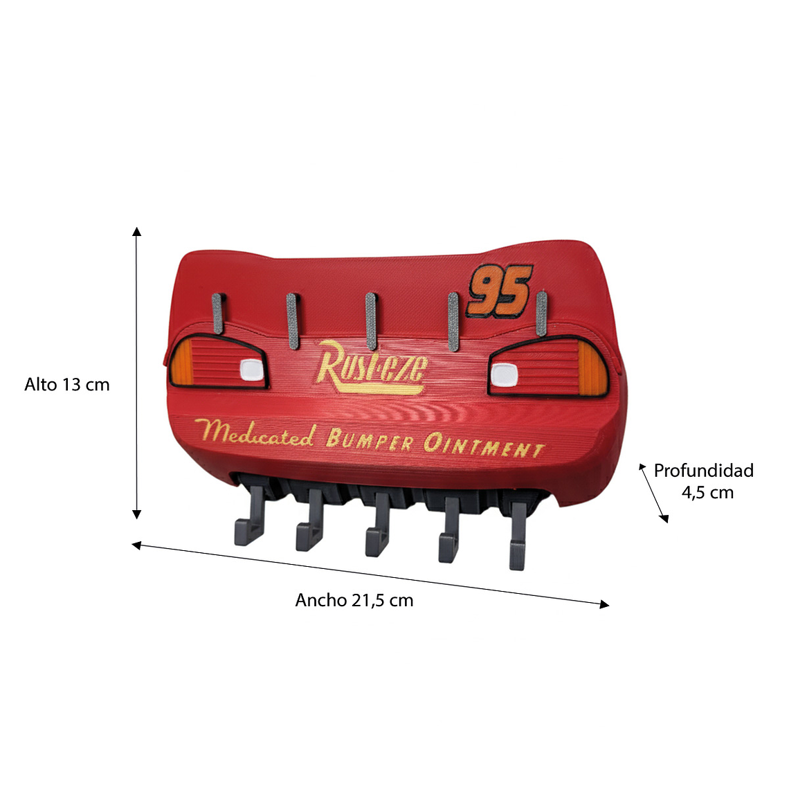 Porta Llaves Rayo McQueen Impreso en 3D | Decoración Infantil y Coleccionable 3
