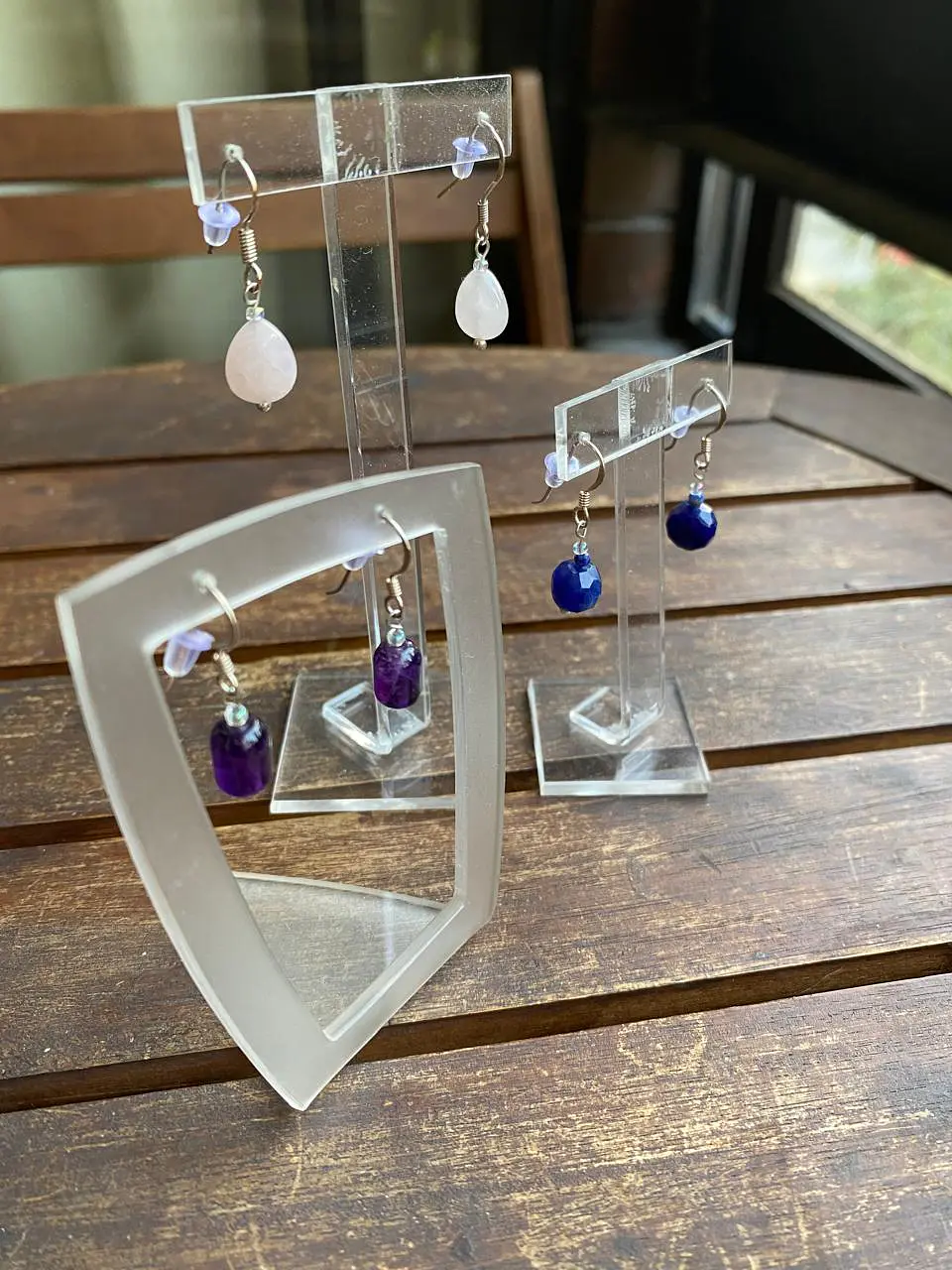 Aros de plata con piedra 1