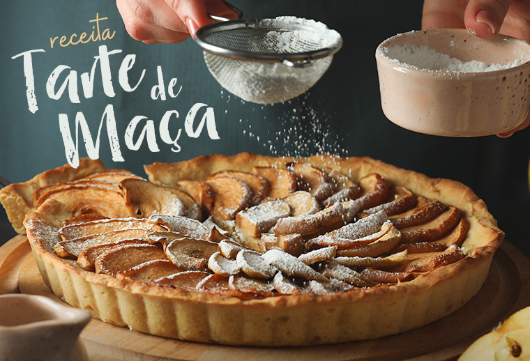 Tarte de Maçã com óleo essencial de limão e canela. 