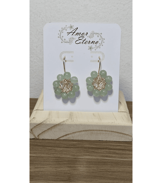 Aros Alambrismo Flor de Jade (dorado)