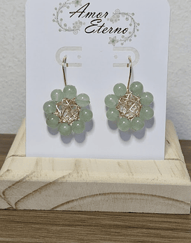 Aros Alambrismo Flor de Jade (dorado)