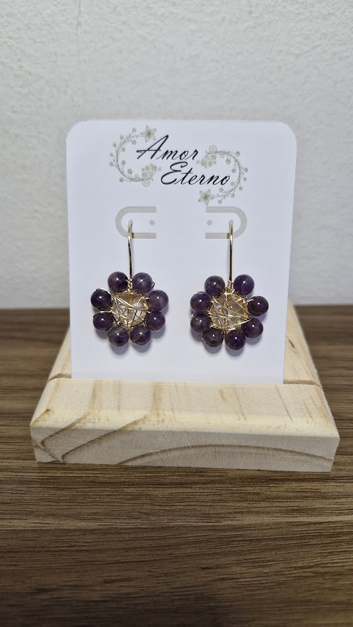 AROS FLOR DORADO 2 CM