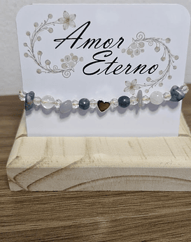 Pulsera para la Comunicación (Plateado, piedras naturales)