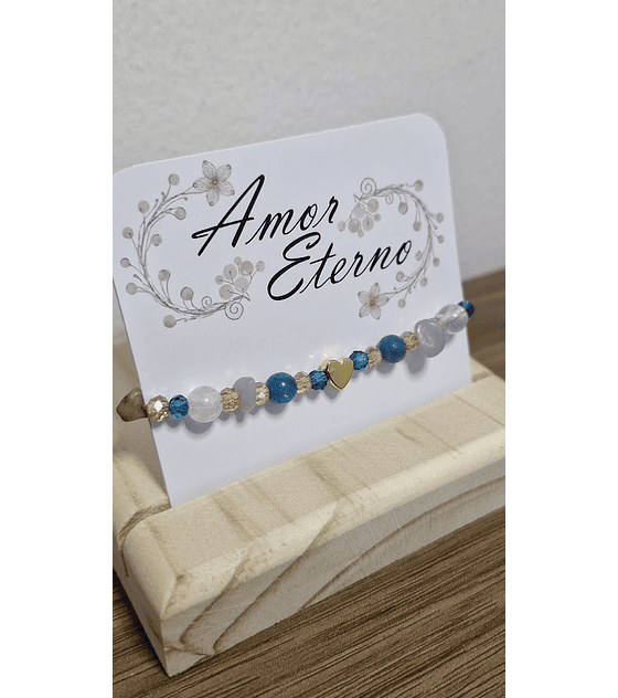 Pulsera para la Comunicación (Dorado, piedras naturales)