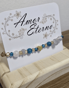 Pulsera para la Comunicación (Dorado, piedras naturales)