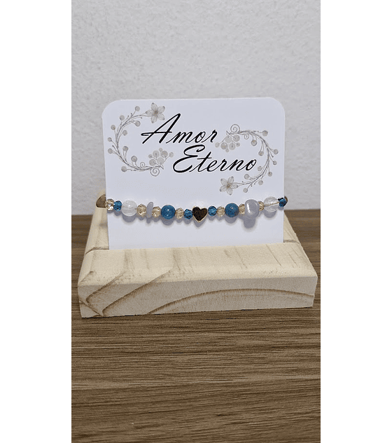 Pulsera para la Comunicación (Dorado, piedras naturales)