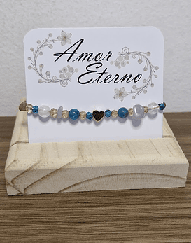 Pulsera para la Comunicación (Dorado, piedras naturales)