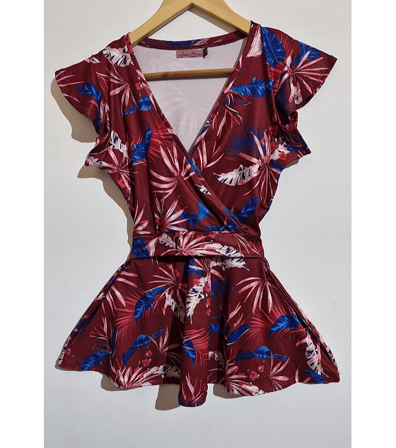 Polera peplum escote cruzado M (Producto Confeccionado)