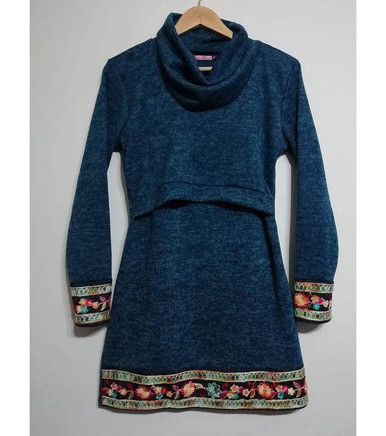 Vestido Carolina de lanilla con Bordado (PRODUCTO A PEDIDO)