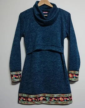 Vestido Carolina de lanilla con Bordado (PRODUCTO A PEDIDO)