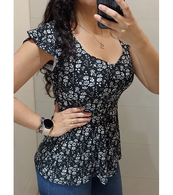 Polera Magnolia Manga Corta Maternal y de Lactancia (PRODUCTO A PEDIDO)