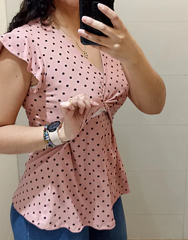 Polera Campanita manga corta Maternal y de Lactancia (PRODUCTO A PEDIDO)