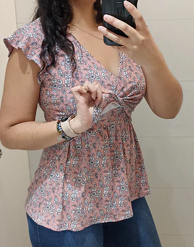 Polera Isabel escote cruzado manga Corta (PRODUCTO A PEDIDO)