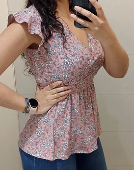 Polera Isabel escote cruzado manga Corta (PRODUCTO A PEDIDO)