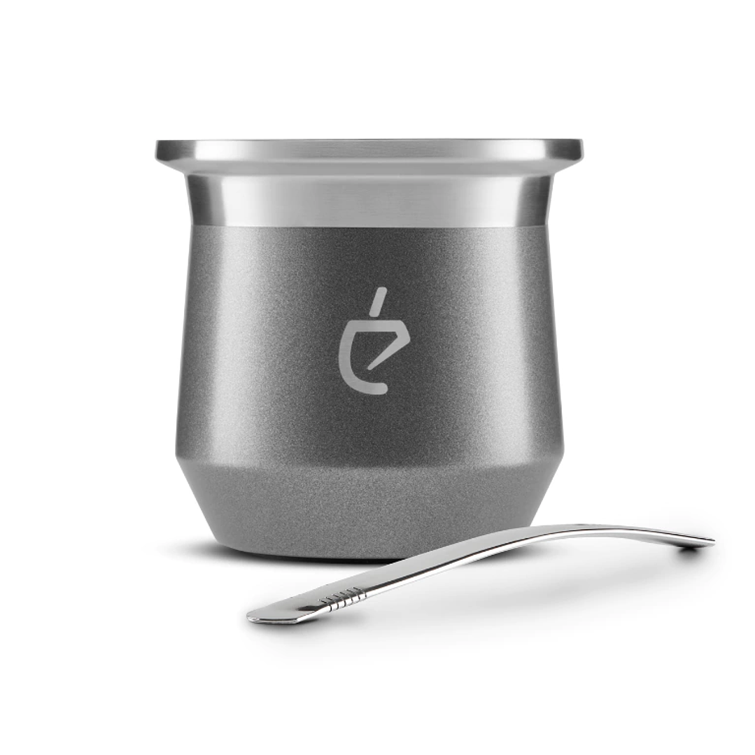 Un Mate Lunar Grey + Bombilla Plana 1