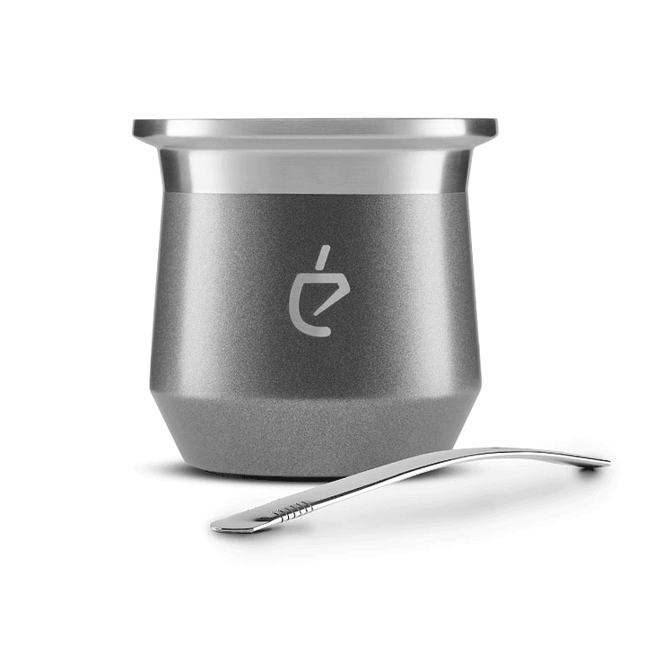 Un Mate Lunar Grey + Bombilla Plana 1