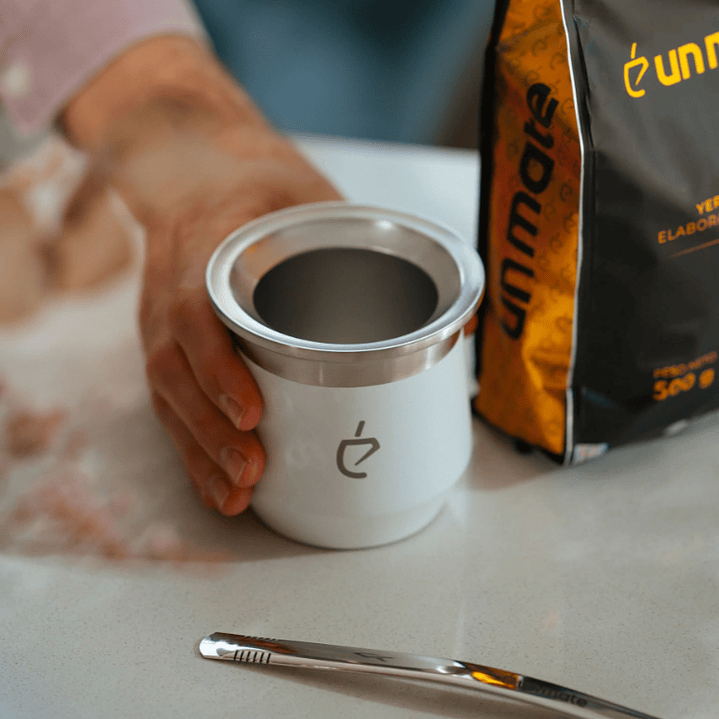 Un Mate Perla White + Bombilla Plana 3