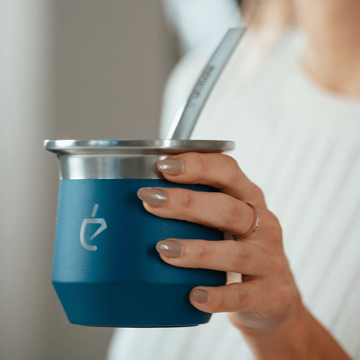 Un Mate Polar Blue + Bombilla Plana 3