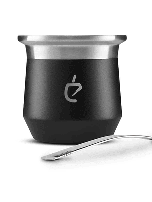 Un Mate Re Black + Bombilla Plana